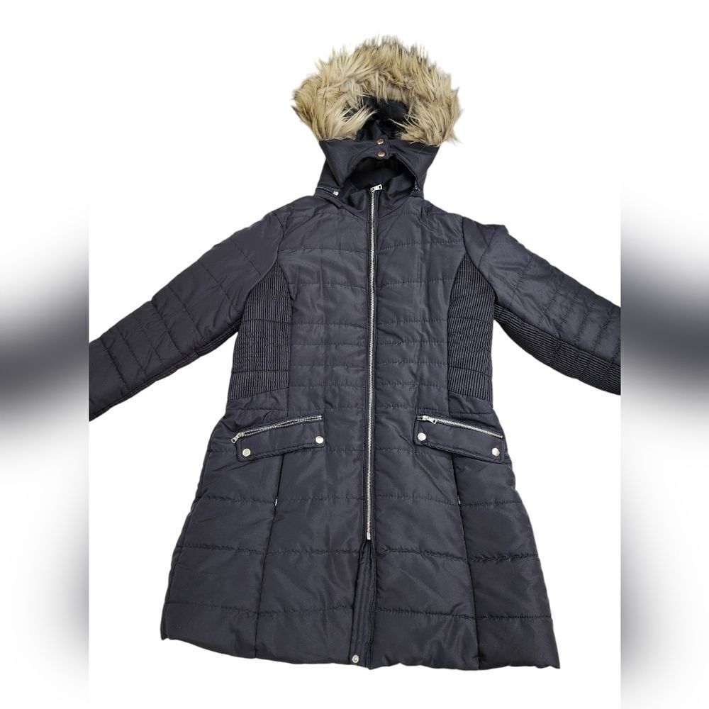 Ashley Stewart Faux fur long puffer coat Women's Sz 14/16‎